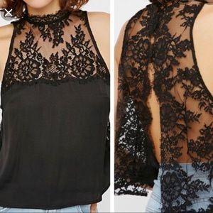 ❤️ Free People Back Lace Blouse Top Size XS NWT
